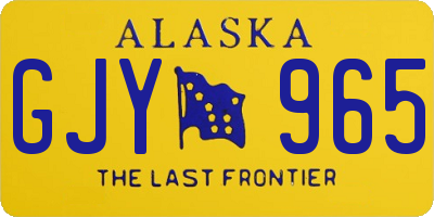 AK license plate GJY965