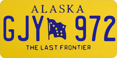 AK license plate GJY972