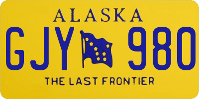 AK license plate GJY980