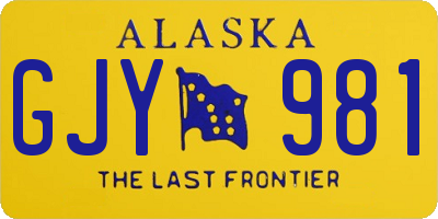 AK license plate GJY981