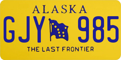 AK license plate GJY985