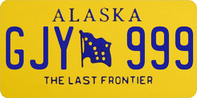 AK license plate GJY999