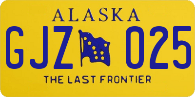AK license plate GJZ025