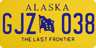 AK license plate GJZ038