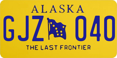 AK license plate GJZ040