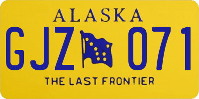 AK license plate GJZ071