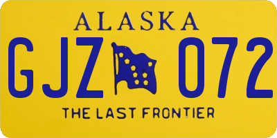 AK license plate GJZ072