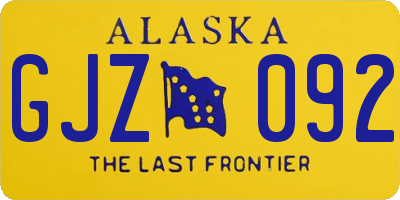 AK license plate GJZ092