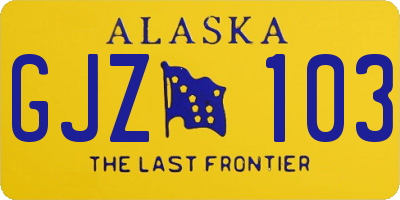 AK license plate GJZ103
