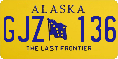 AK license plate GJZ136