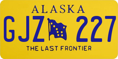 AK license plate GJZ227