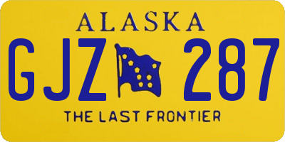 AK license plate GJZ287
