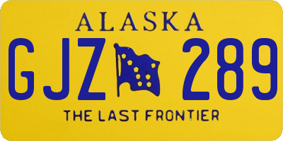AK license plate GJZ289