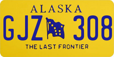 AK license plate GJZ308