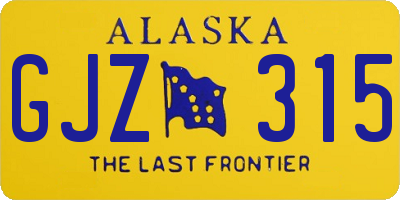 AK license plate GJZ315