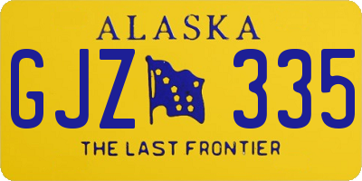 AK license plate GJZ335