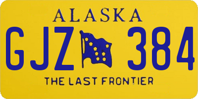 AK license plate GJZ384