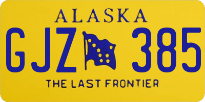 AK license plate GJZ385