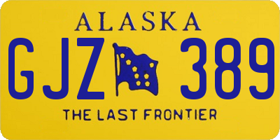 AK license plate GJZ389