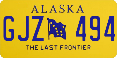 AK license plate GJZ494