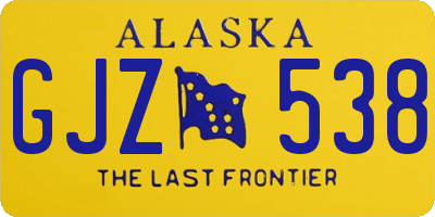 AK license plate GJZ538
