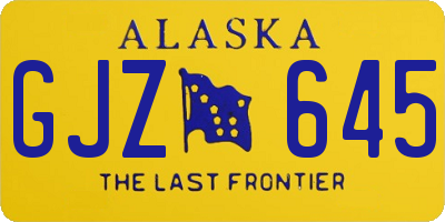 AK license plate GJZ645