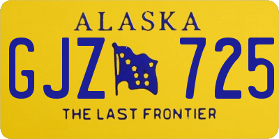 AK license plate GJZ725