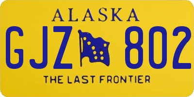AK license plate GJZ802