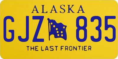 AK license plate GJZ835