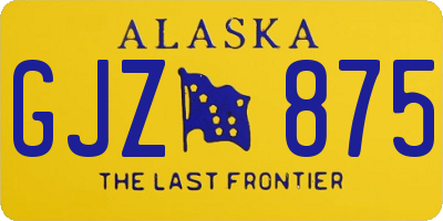 AK license plate GJZ875