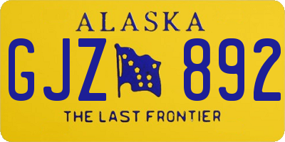 AK license plate GJZ892