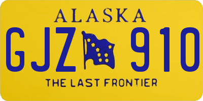 AK license plate GJZ910