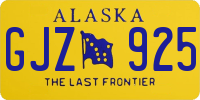 AK license plate GJZ925