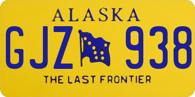 AK license plate GJZ938