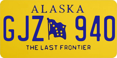 AK license plate GJZ940
