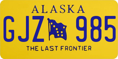 AK license plate GJZ985