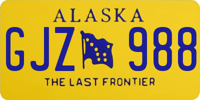 AK license plate GJZ988