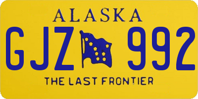 AK license plate GJZ992