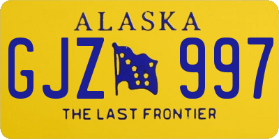 AK license plate GJZ997
