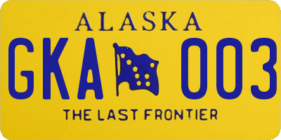 AK license plate GKA003