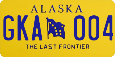 AK license plate GKA004