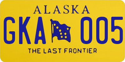 AK license plate GKA005