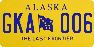 AK license plate GKA006