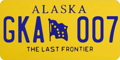 AK license plate GKA007