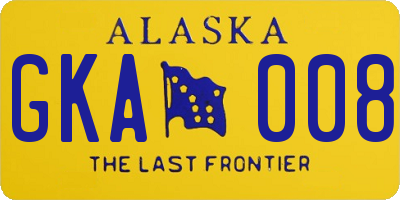 AK license plate GKA008