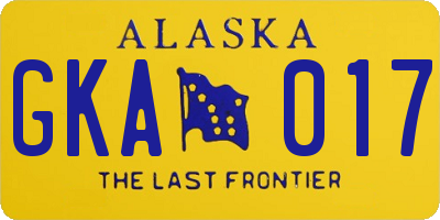 AK license plate GKA017