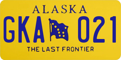 AK license plate GKA021