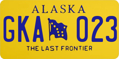 AK license plate GKA023