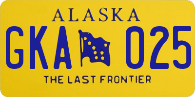 AK license plate GKA025
