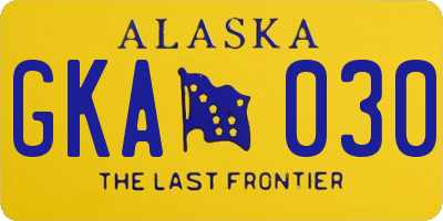 AK license plate GKA030